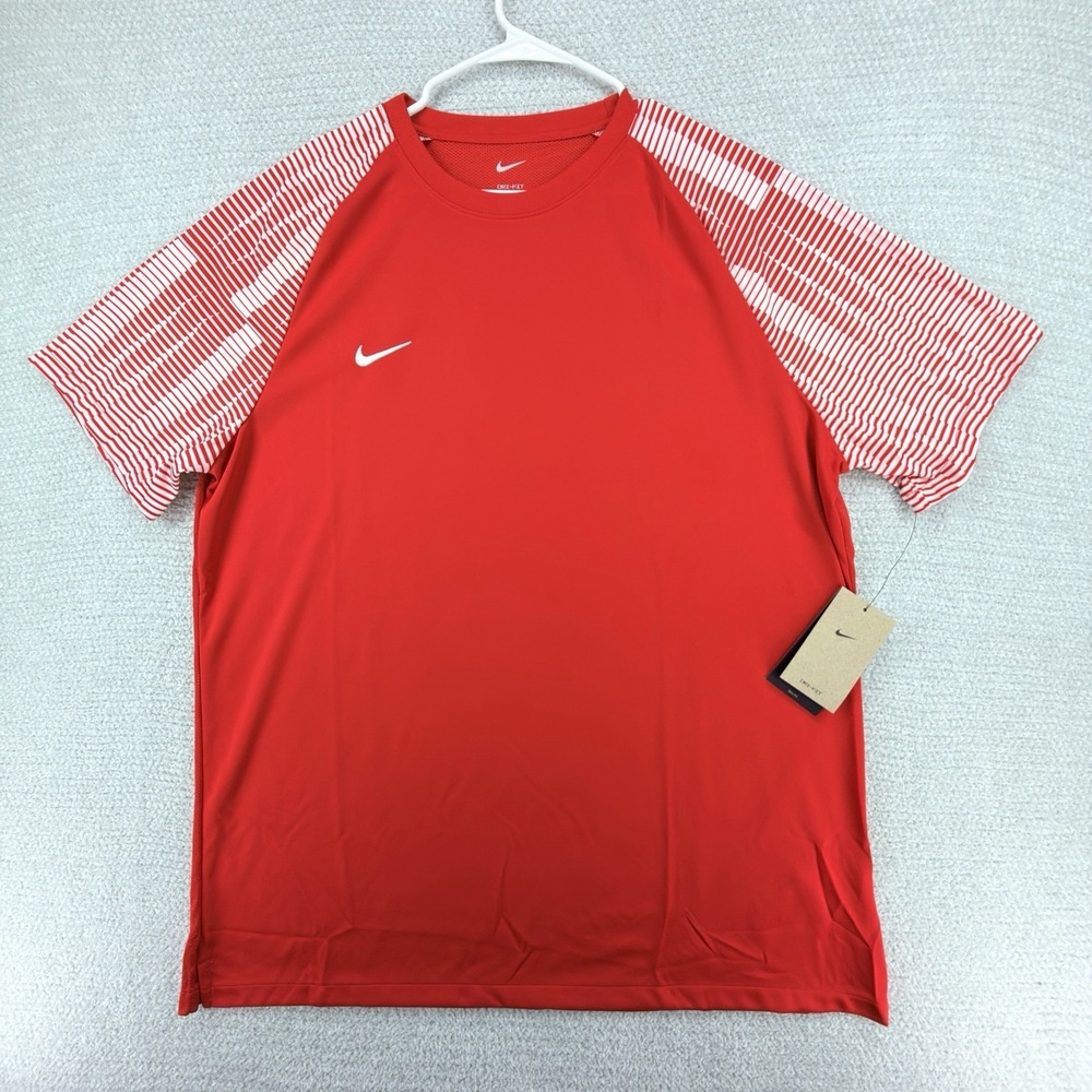 Nike Dri-FIT Academy Soccer Jersey Mens 2XL Red Performance Slim Fit Lightweight